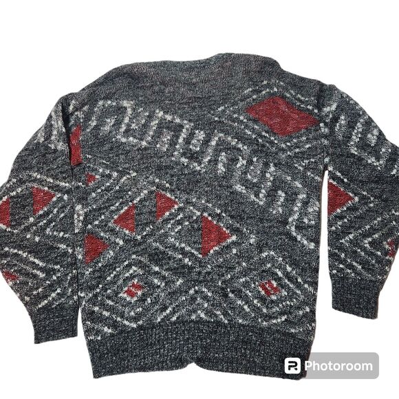 Le Tigre Gray and Red Patterned Cardigan - Picture 2 of 4